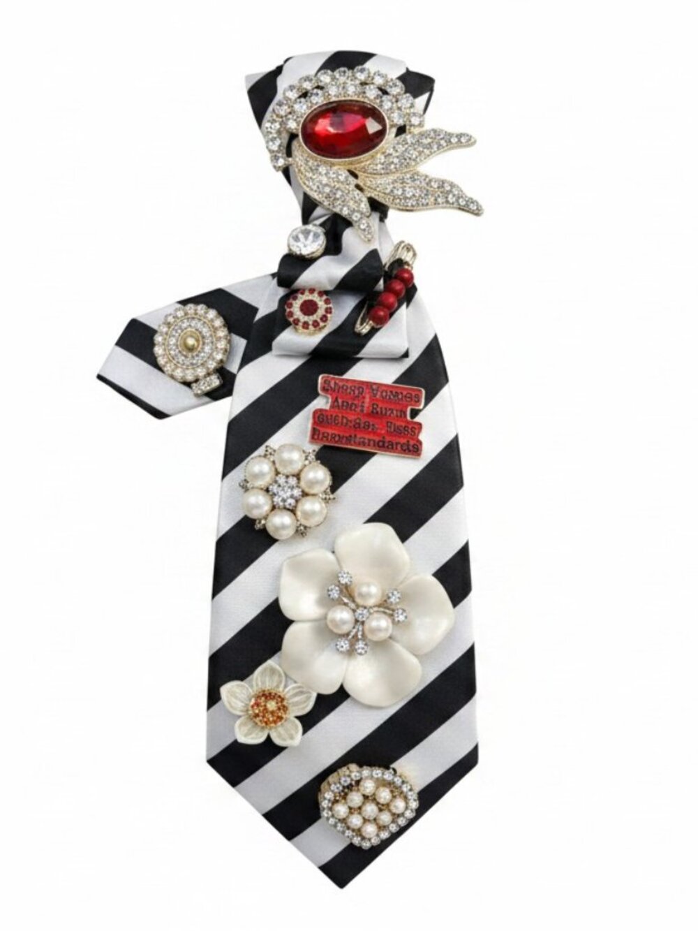 Striped Statement Tie Necklace